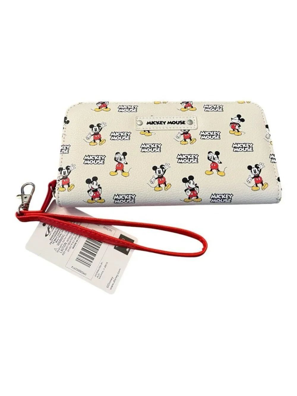 Disney Mickey Mouse Zip Around Wallet Wristlet All Over Print Mickey NWT